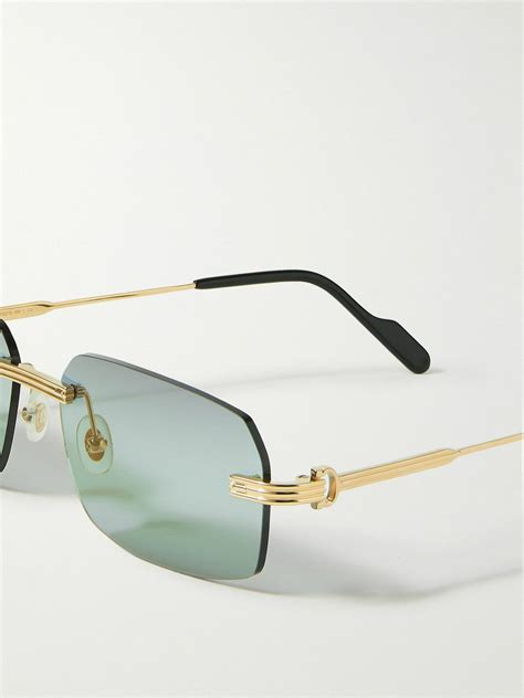 cartier gold plated sunglasses|cartier sunglasses rimless.